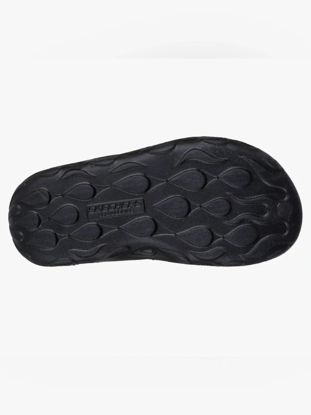 Skechers Black Foam Slide with Tear-Shaped Cutouts